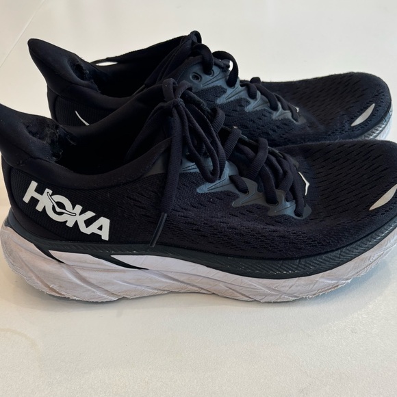 Hoka Clifton 8 Black and White Athletic Sneakers size 6.5 - Picture 7 of 12